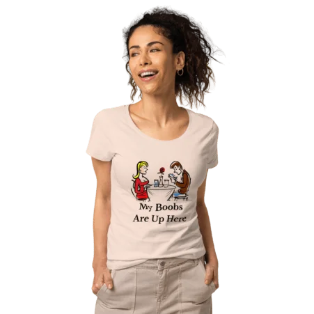 Boobs Up Here scoop-neck T-shirt